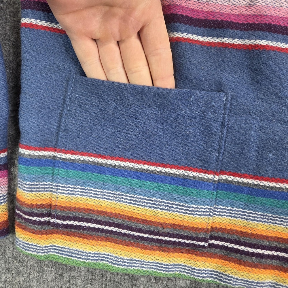 Silverado Jacket Womens Medium Multicolor Striped Western Wool Blend Serape - Picture 5 of 10